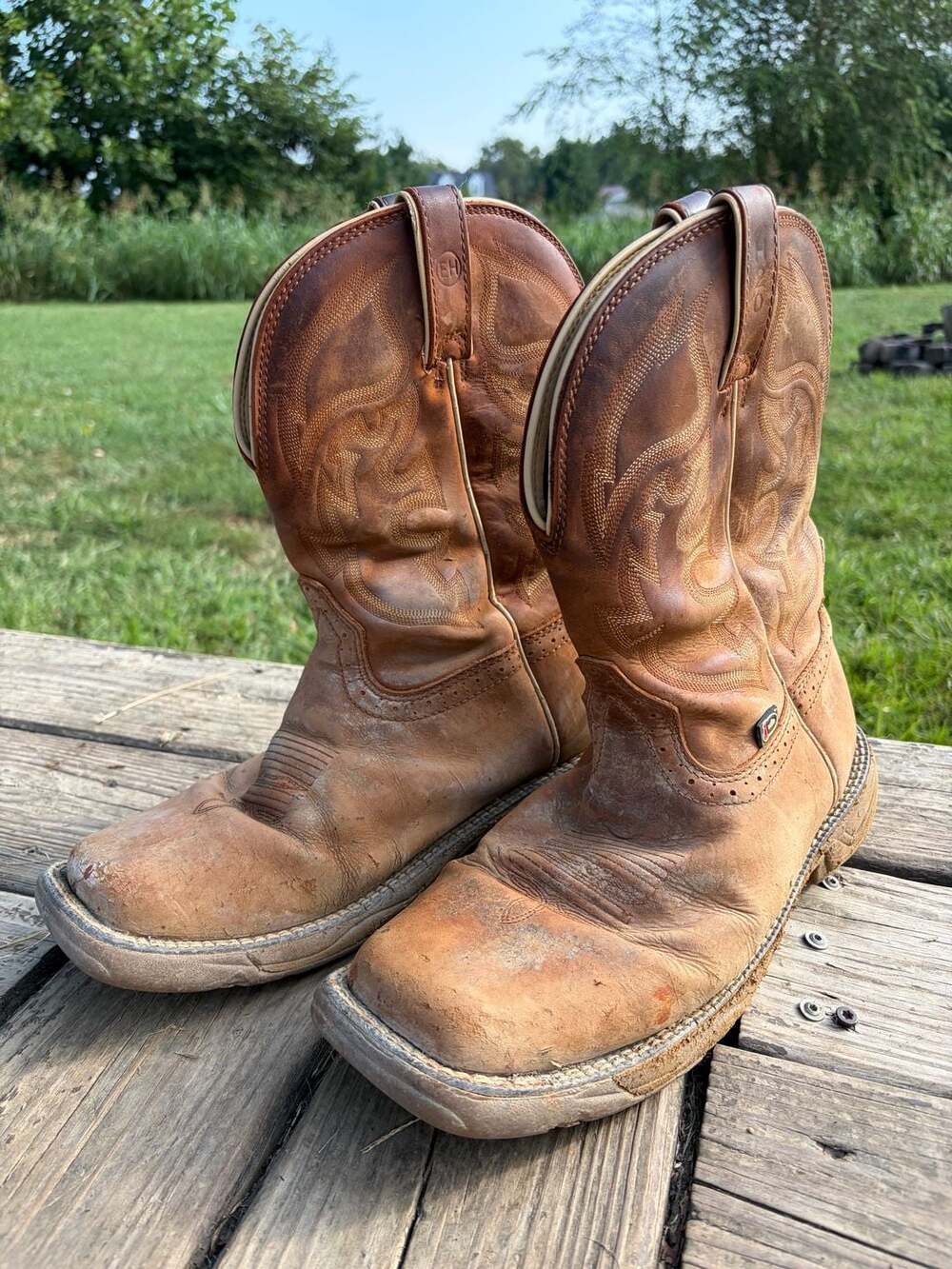 Justin Men's Stampede Rush Collection Rustic EH Wellington Work Boots